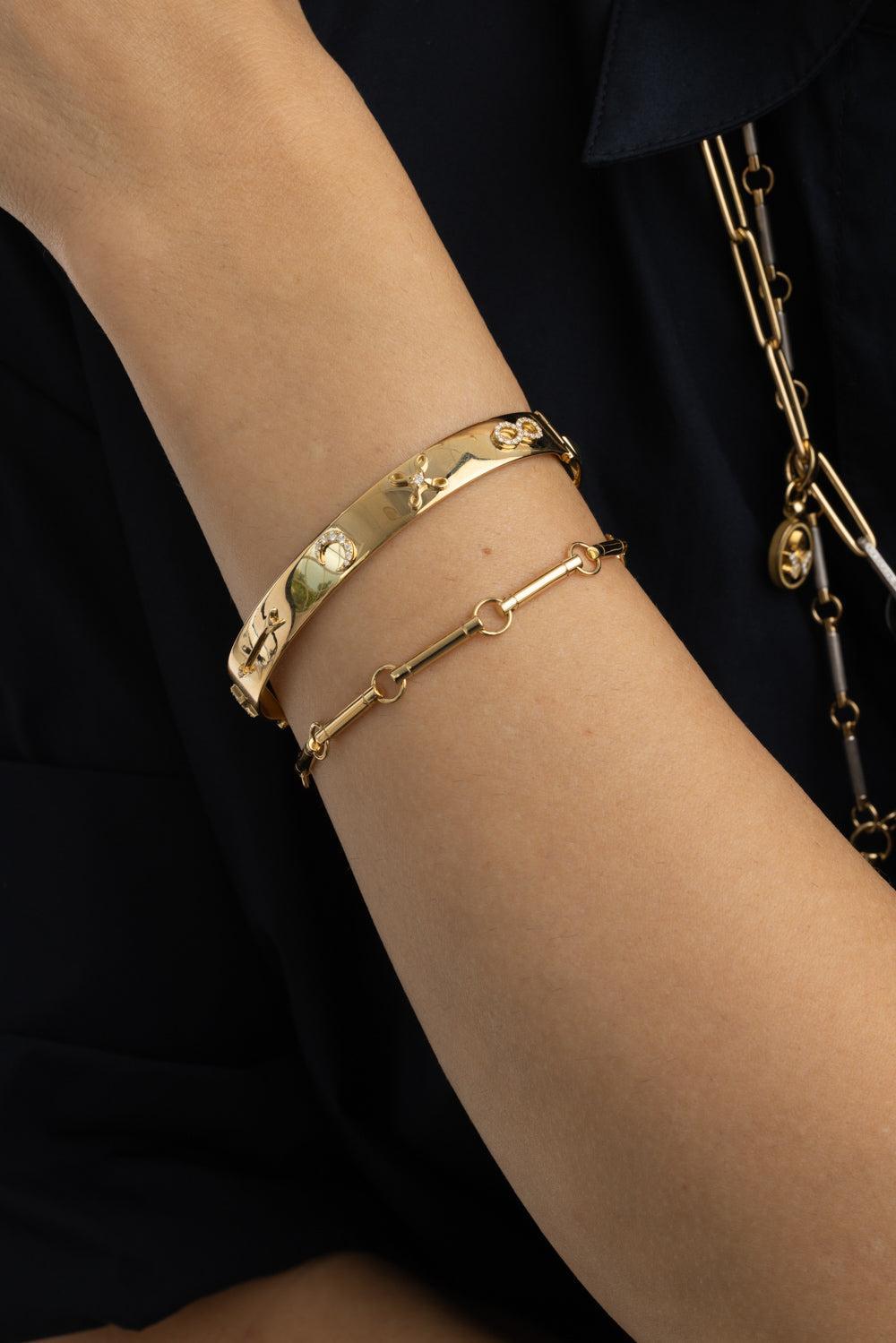 Symbols Classic Triptych Bangle Bracelet-YELLOW GOLD-JEWELRYFINE JEWELBRACELET O-FOUNDRAE