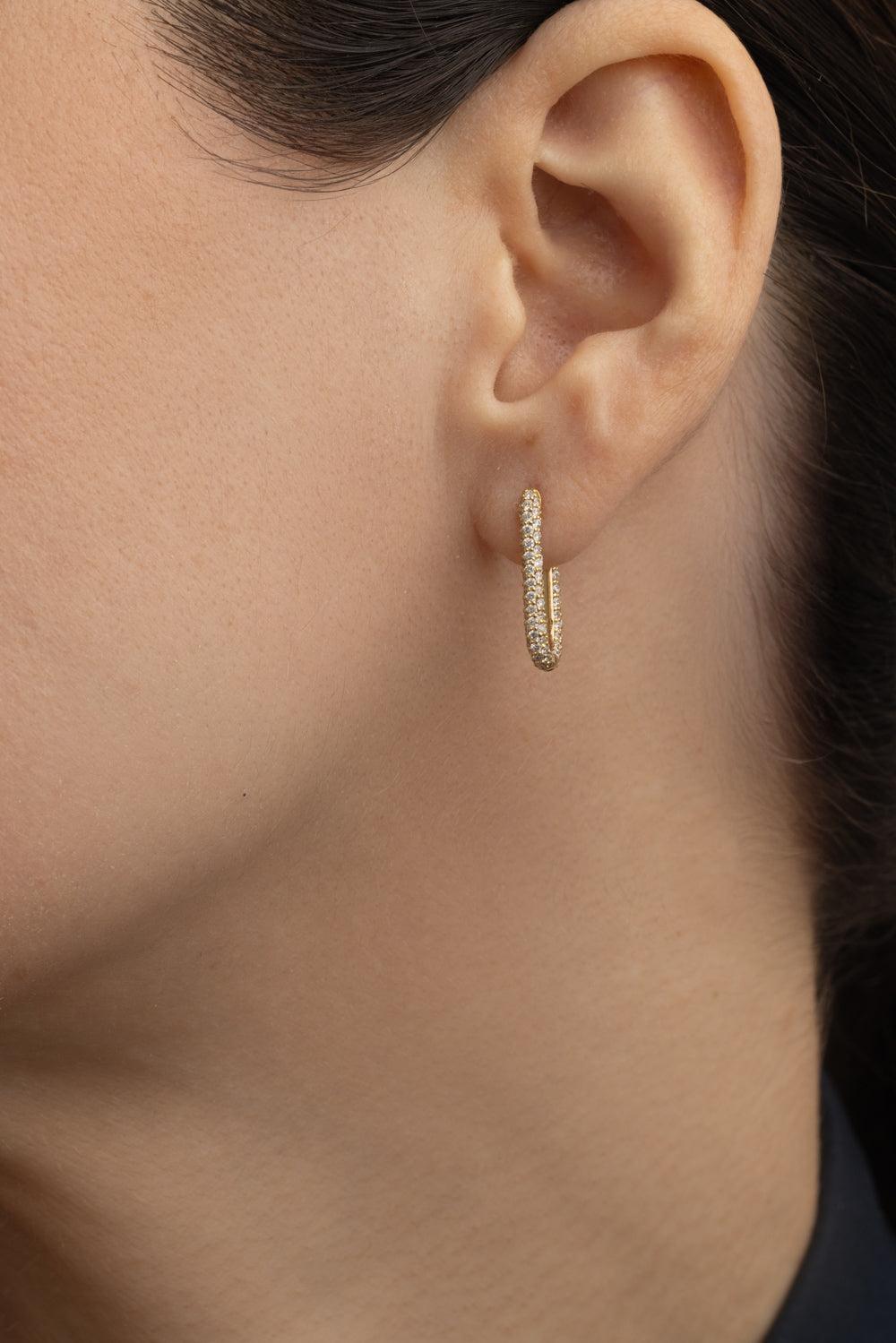 Small Diamond Chubby Fob Earring-YELLOW GOLD-JEWELRYFINE JEWELEARRING-FOUNDRAE