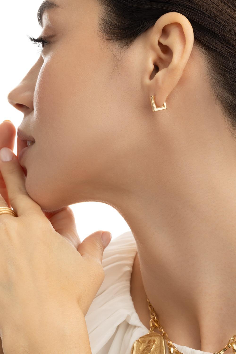 Mosaic Hoop Earrings-YELLOW GOLD-JEWELRYFINE JEWELEARRING-AZLEE