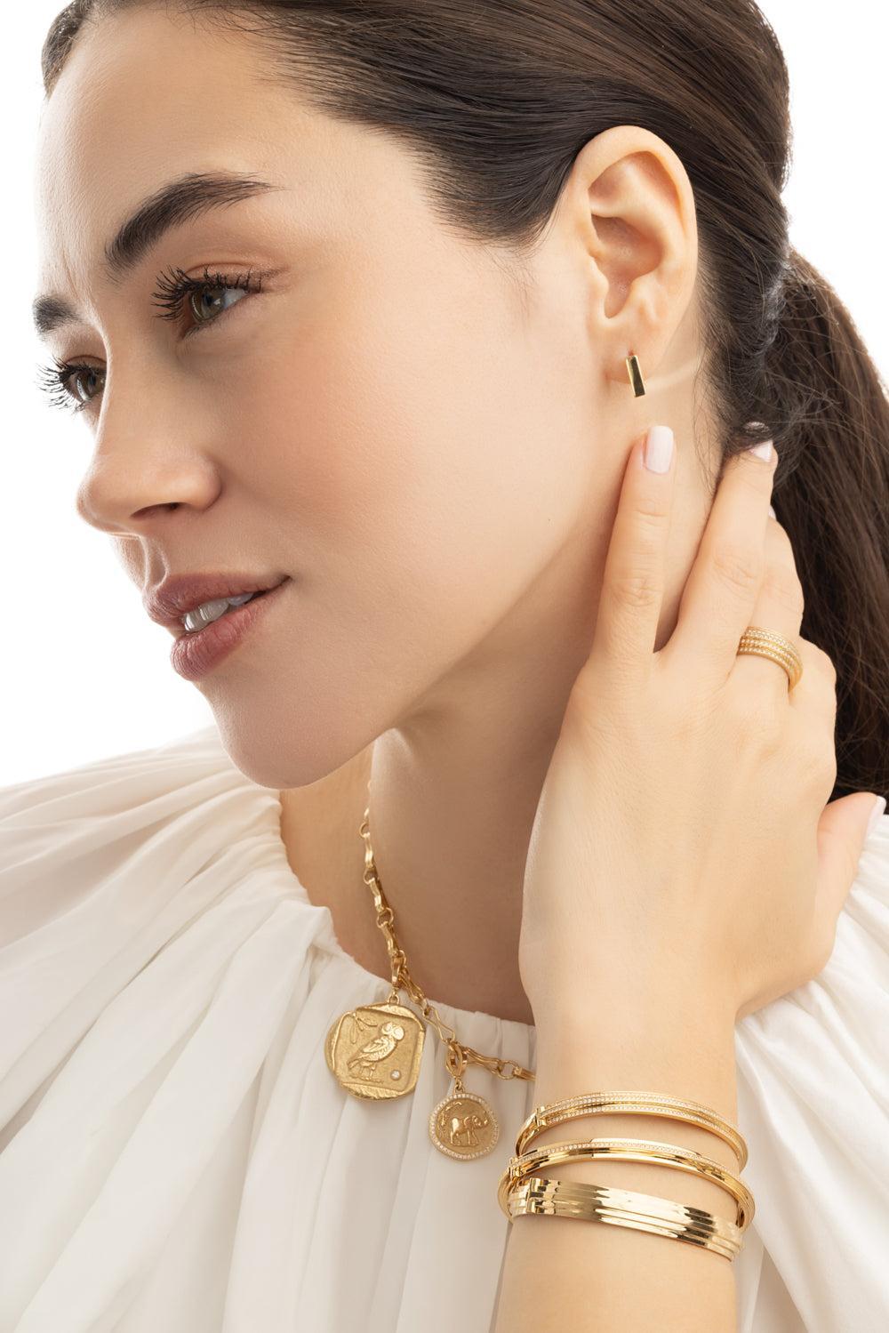 Mosaic Hoop Earrings-YELLOW GOLD-JEWELRYFINE JEWELEARRING-AZLEE