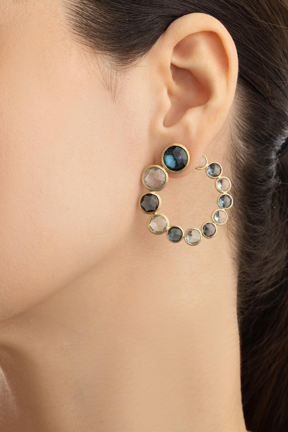 Statement Topaz Wrap Jaipur Earrings-YELLOW GOLD-JEWELRYFINE JEWELEARRING-MARCO BICEGO