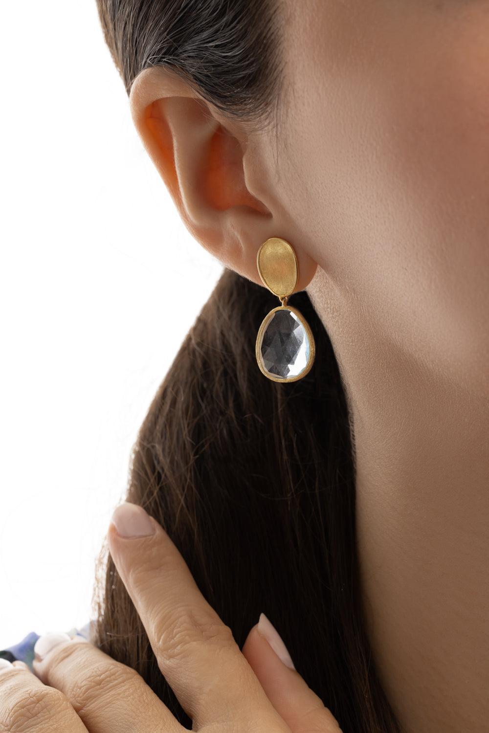 Sky Topaz Lunaria Earrings-YELLOW GOLD-JEWELRYFINE JEWELEARRING-MARCO BICEGO