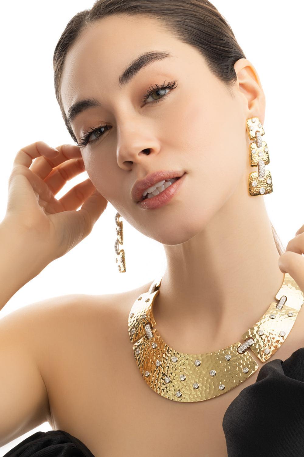 Hammered Starlight Diamond Necklace-YELLOW GOLD-JEWELRYFINE JEWELNECKLACE O-DAVID WEBB