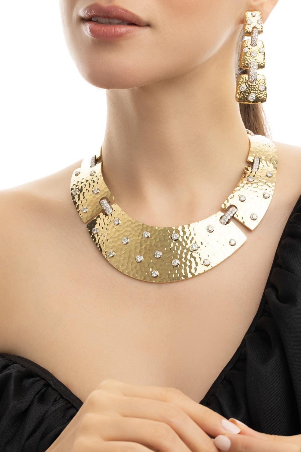 Hammered Starlight Diamond Necklace-YELLOW GOLD-JEWELRYFINE JEWELNECKLACE O-DAVID WEBB