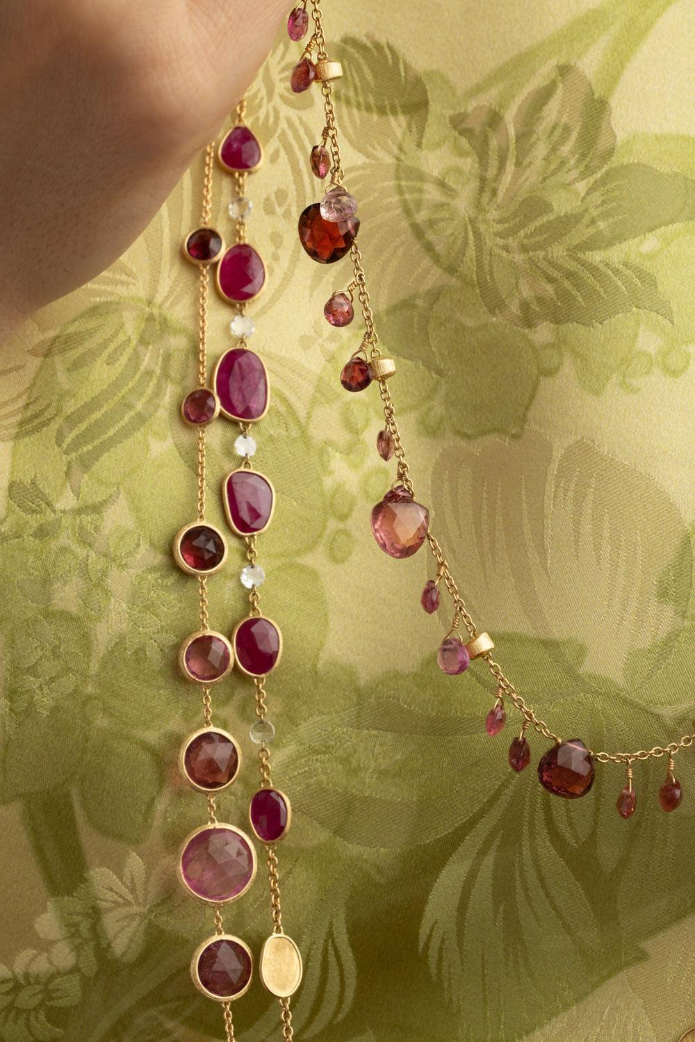 Paradise Pink Tourmaline Necklace-YELLOW GOLD-36-JEWELRYFINE JEWELNECKLACE O-MARCO BICEGO