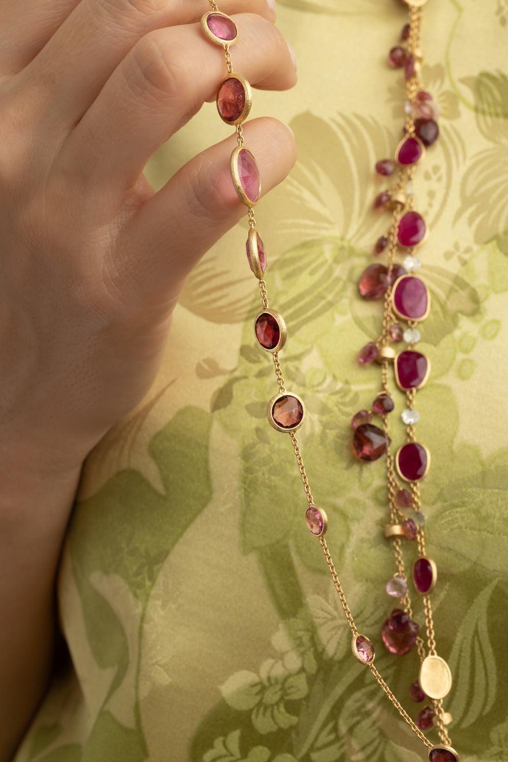 Pink Tourmaline Necklace-YELLOW GOLD-36-JEWELRYFINE JEWELNECKLACE O-MARCO BICEGO