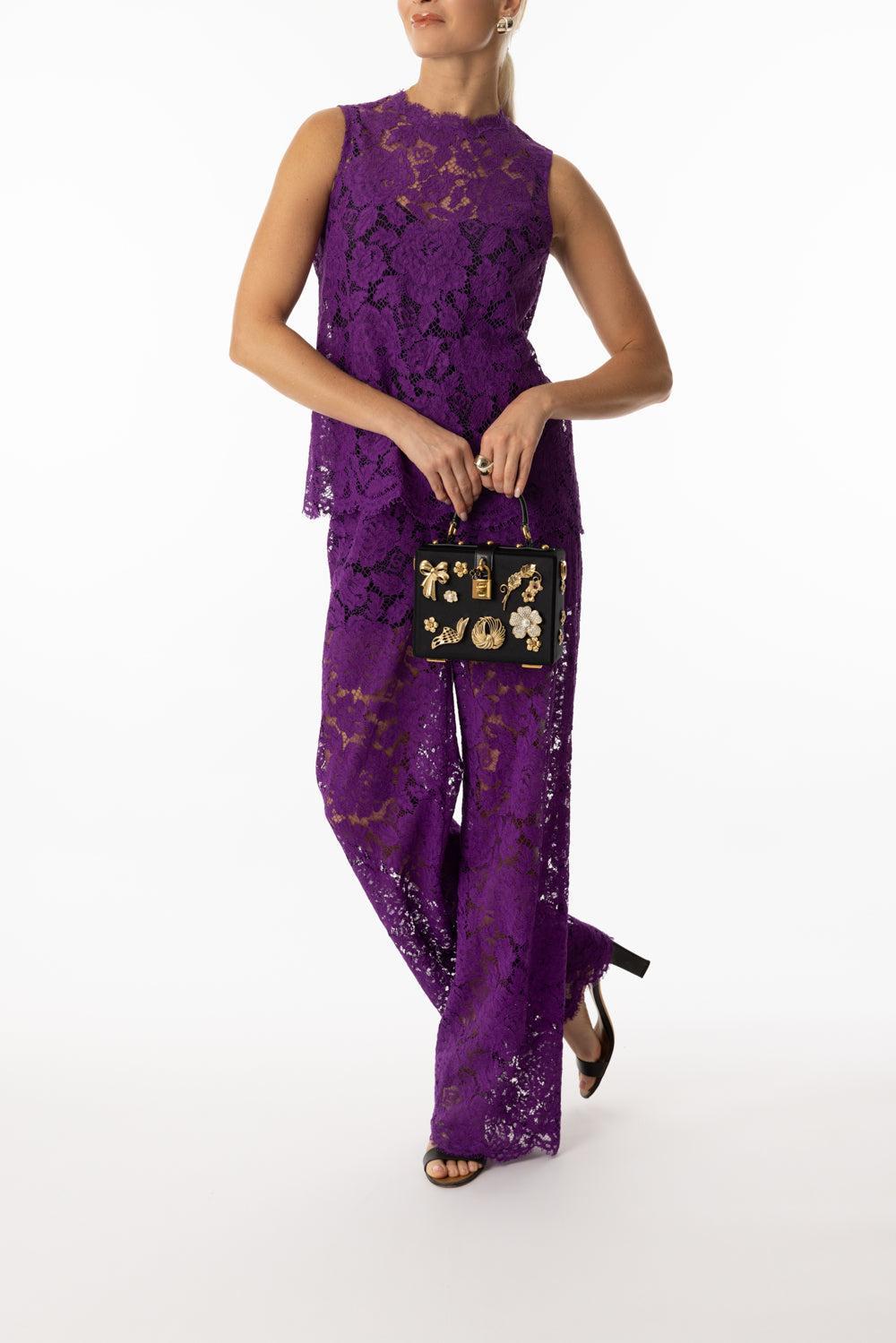 dolce&gabbana ベロア フレアパンツ　38 Flare Floral Logo Lace Pants | DOLCE & GABBANA – Marissa Collections