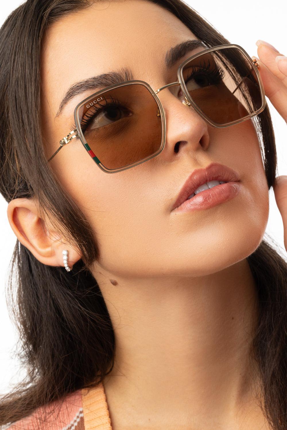 Slim Side Large Square Sunglasss-BGEGDBN-ACCESSORIESUNGLASSES-GUCCI