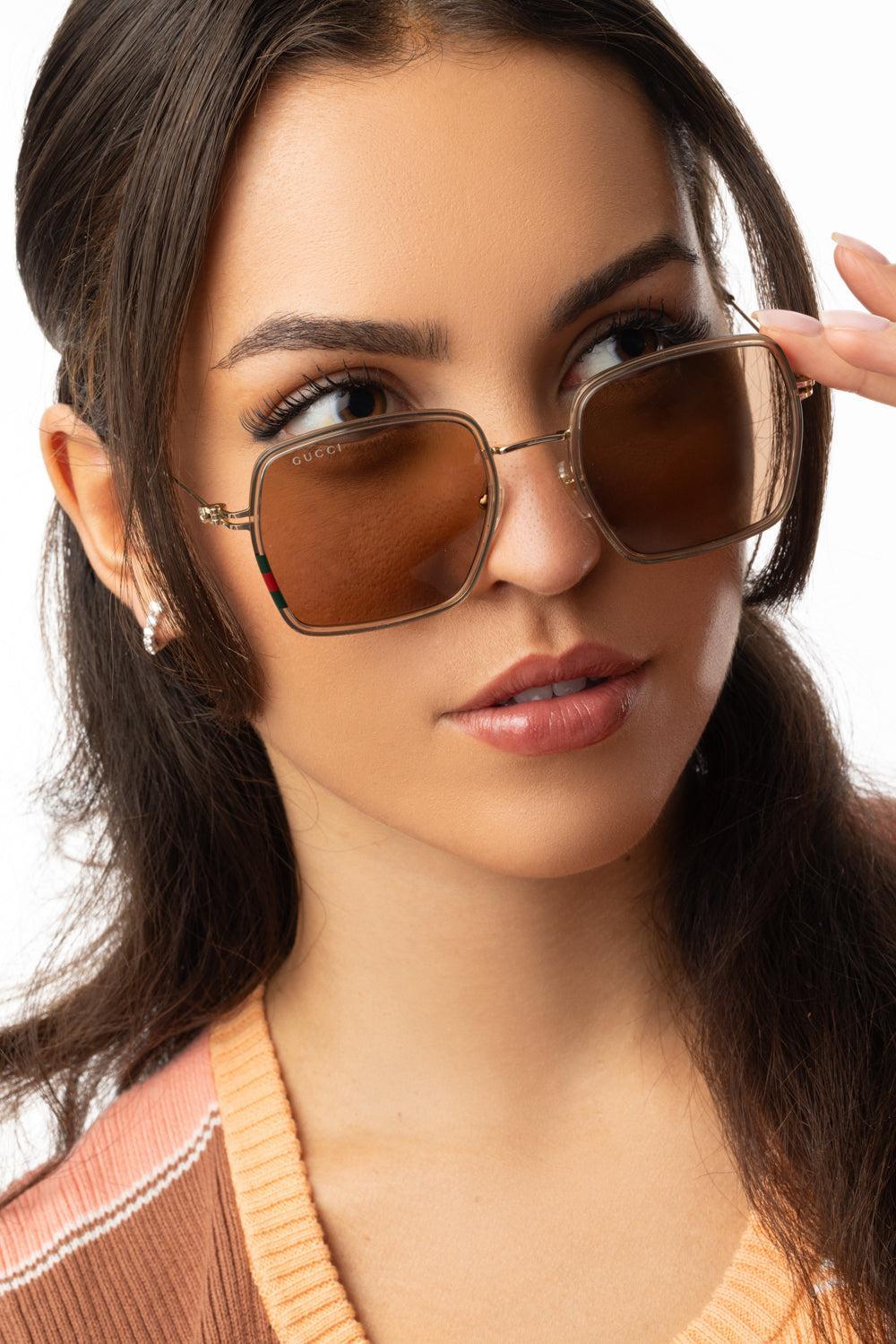 Slim Side Large Square Sunglasss-BGEGDBN-ACCESSORIESUNGLASSES-GUCCI