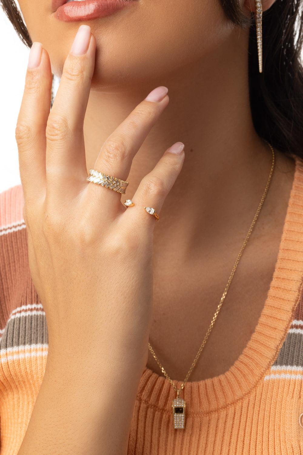 Pear Diamond Ring-YELLOW GOLD-5-JEWELRYFINE JEWELRING-ANITA KO