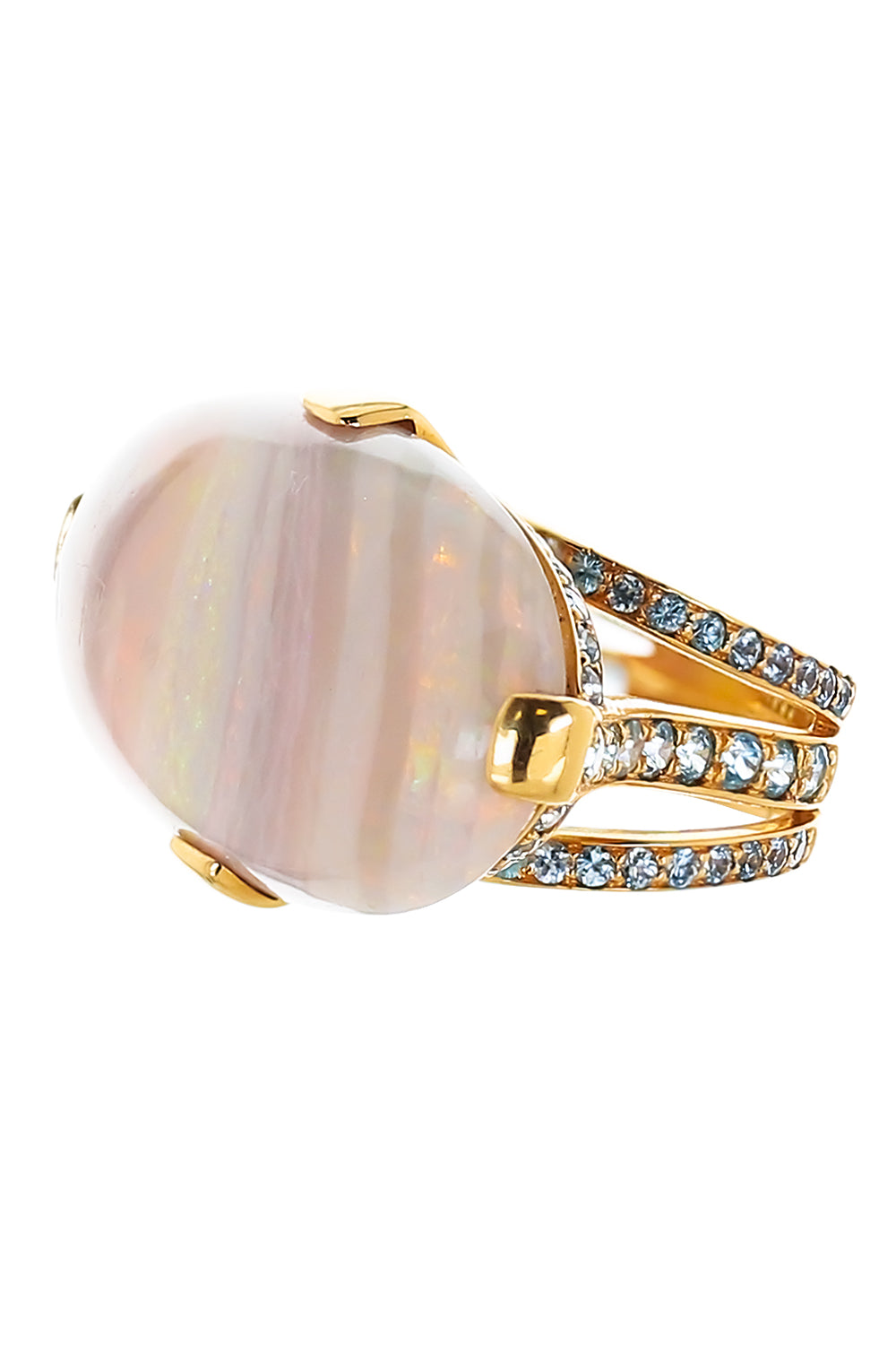 Opal Blue Ziron Ring