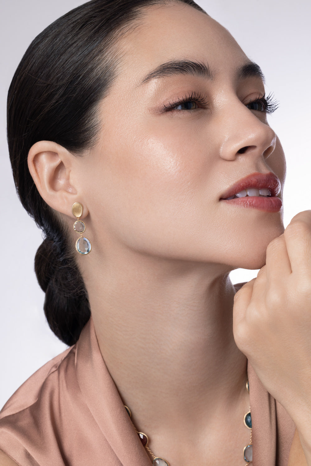 Tourmaline Topaz Unico Drop Earrings