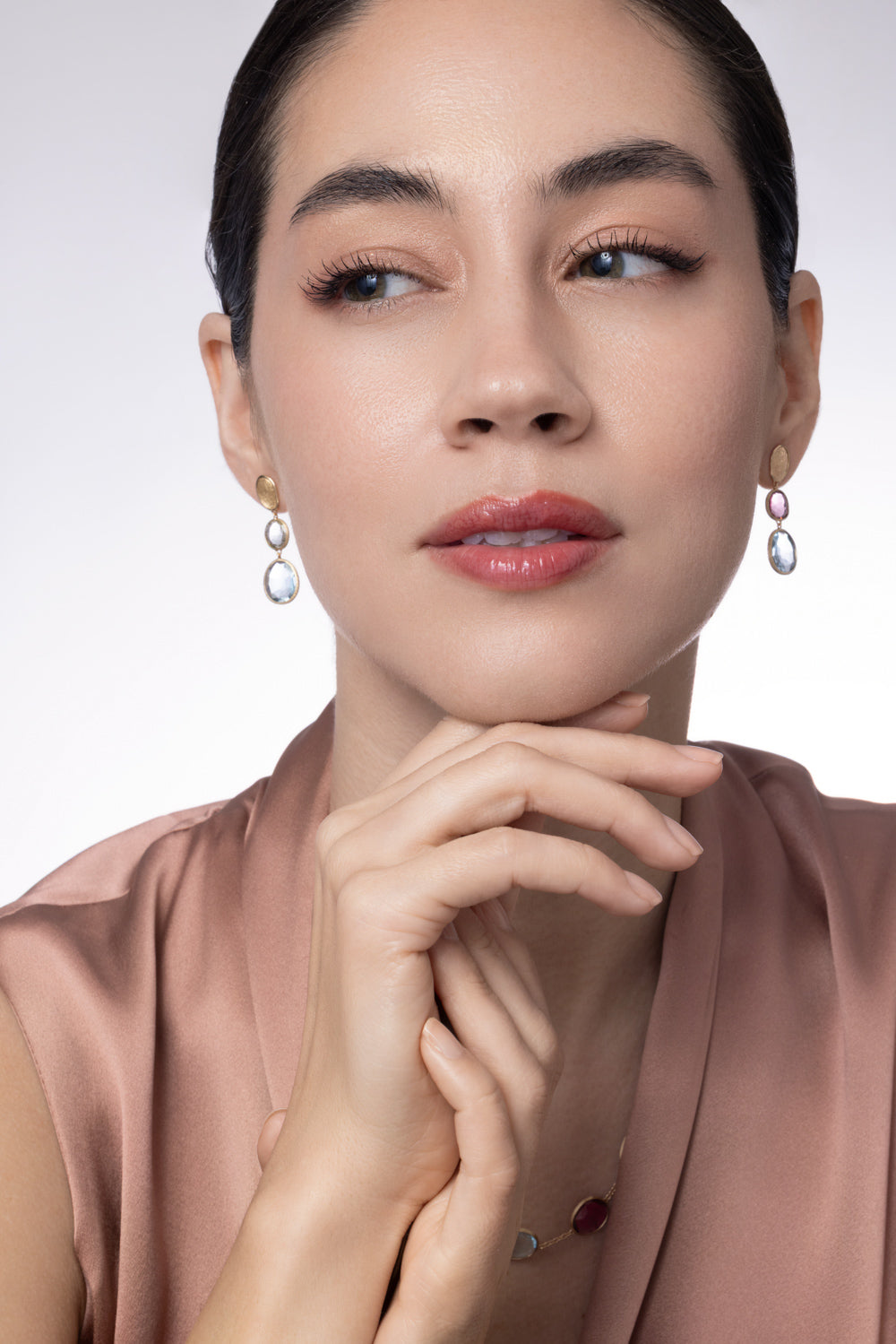Tourmaline Topaz Unico Drop Earrings