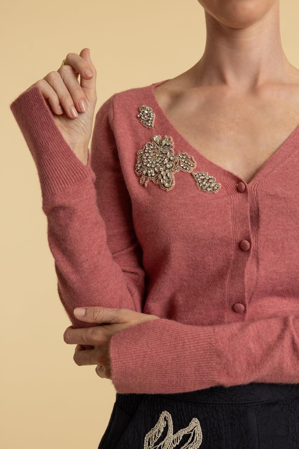 Cropped Cardigan-ROSE PINK-S-CLOTHINGTOPCARDIGAN-ERDEM