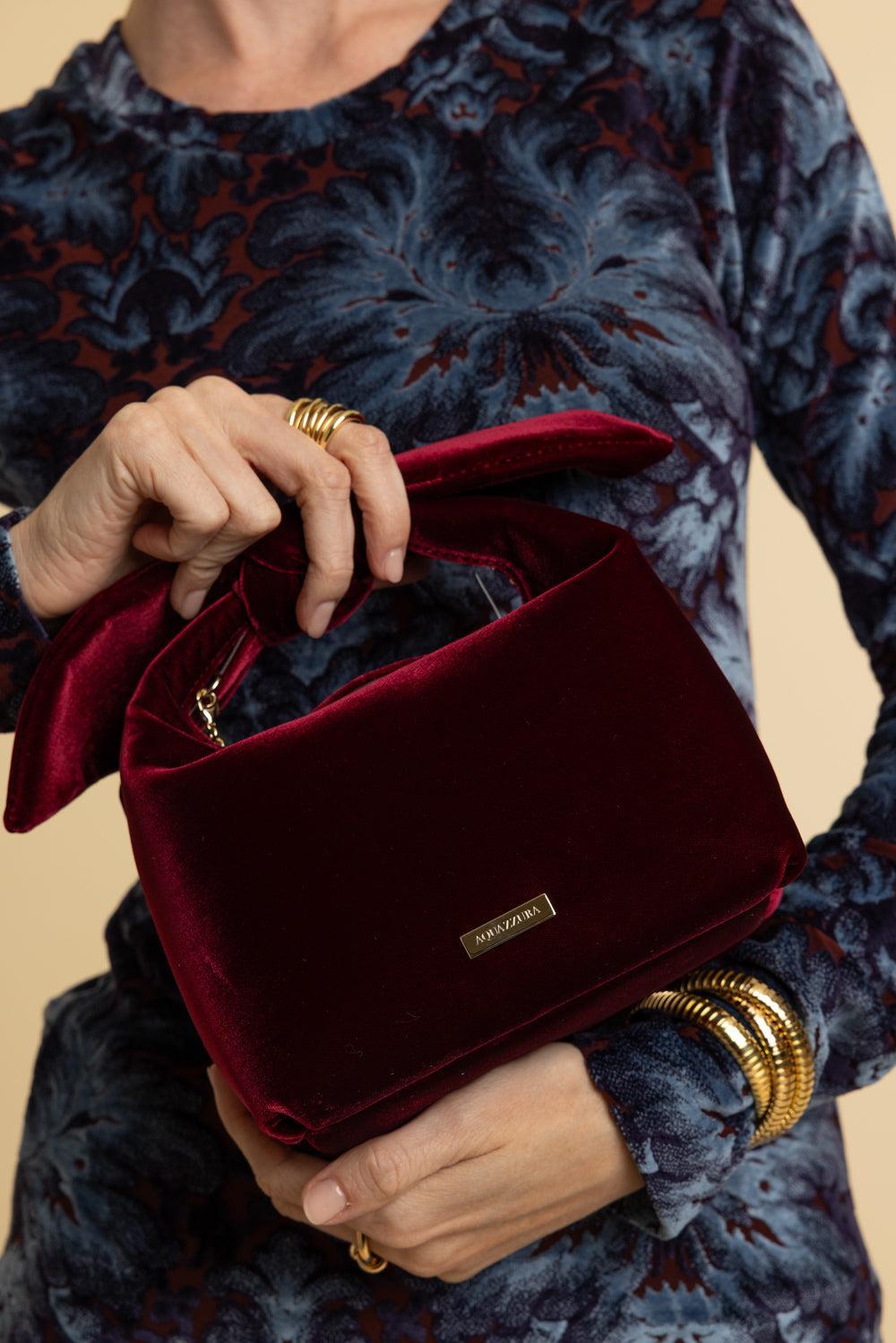 Bow Tie Hobo Mini Bag - Merlot Light Gold-MERLOTGD-HANDBAGTOP HANDLE-AQUAZZURA