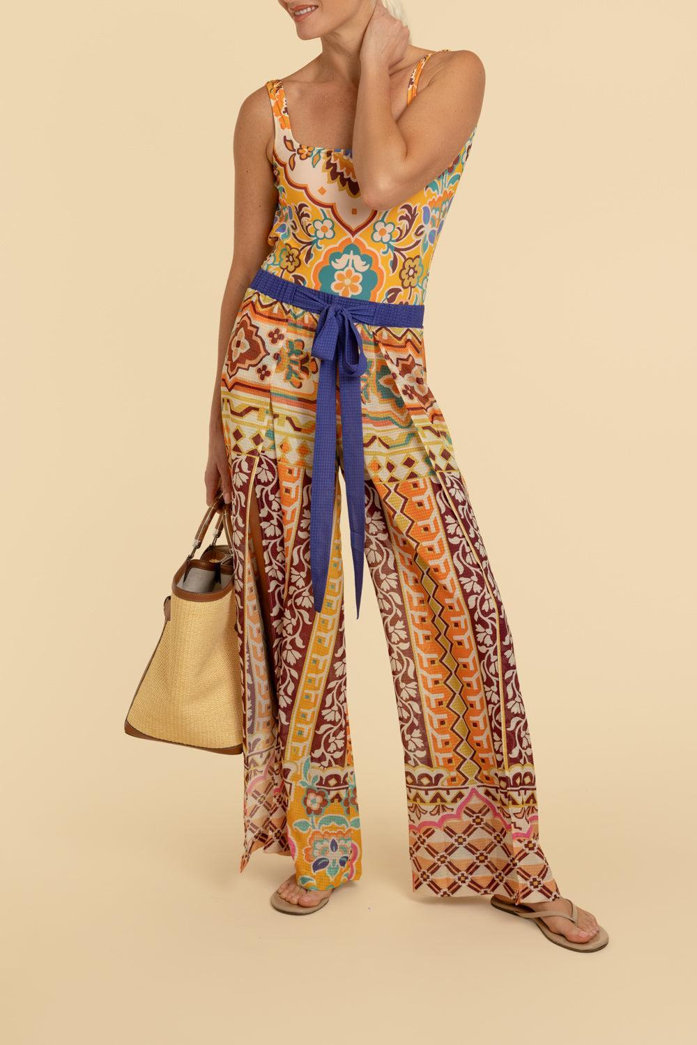 Cropped Tie Pant-YELLOW PRINT-XS-CLOTHINGPANTCROPPED-ETRO