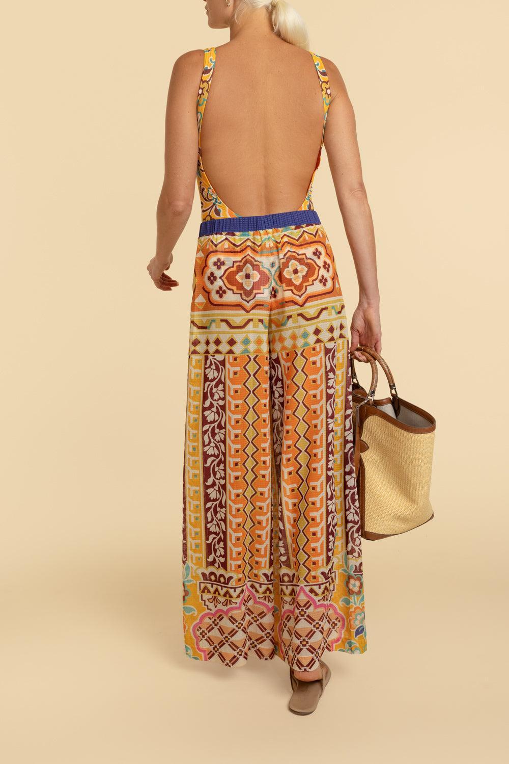 Cropped Tie Pant-YELLOW PRINT-XS-CLOTHINGPANTCROPPED-ETRO
