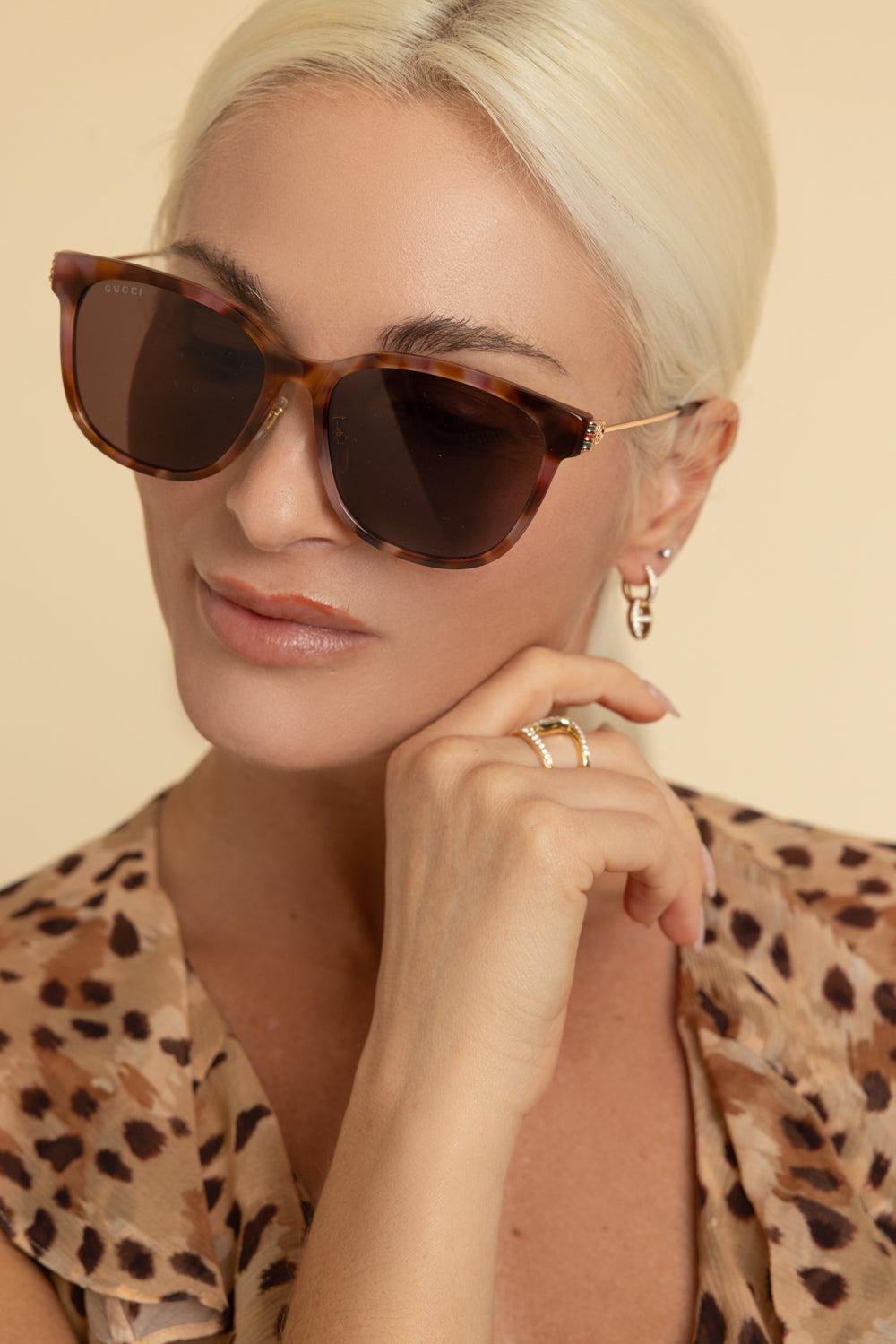 Slim Side Round Sunglasses-HAVGLDBN-ACCESSORIESUNGLASSES-GUCCI
