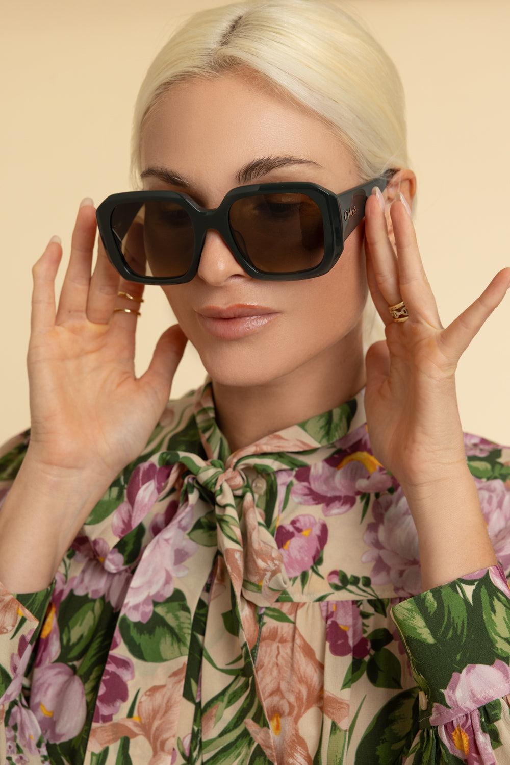 Bold Square Sunglasses-GRNGRNGN-ACCESSORIESUNGLASSES-CHLOÉ