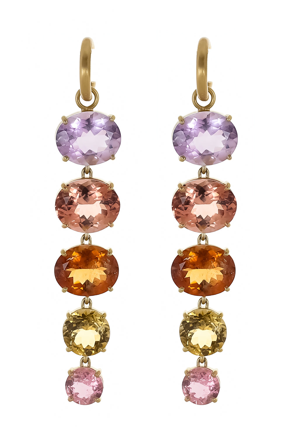 Rose Of France Tourmaline Gemmy Gem Huggie Earrings