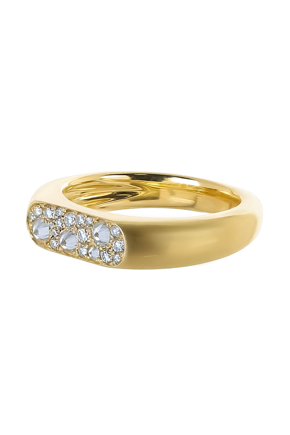 Diamond Flattened Band Ring