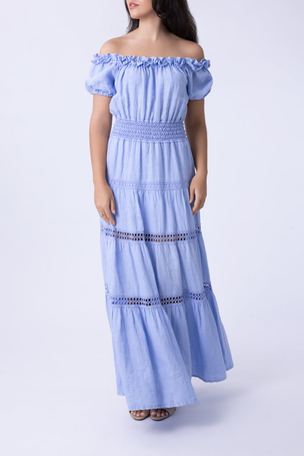 Angara Off Shoulder Maxi Dress