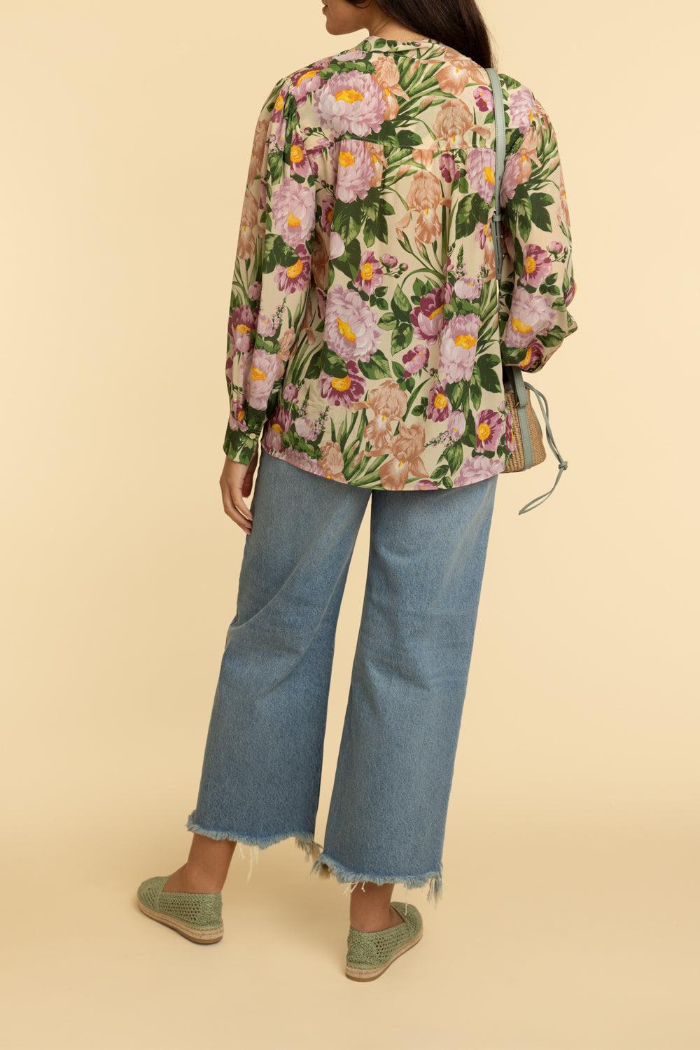 Floral Long Sleeve Blouse-MACADMIA-36-CLOTHINGTOPBLOUSE-CHLOÉ