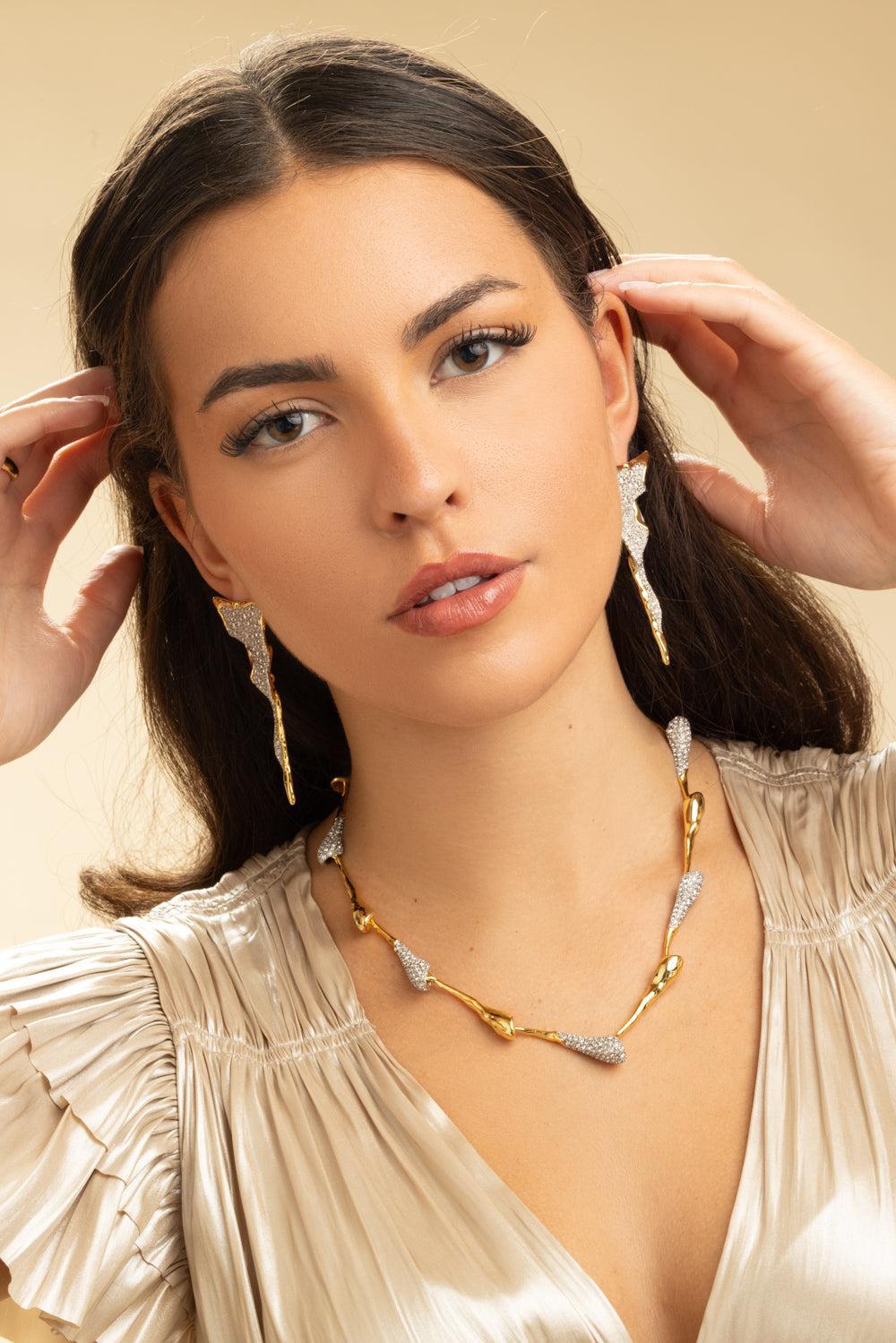 Crystal Solanales Cascade Earrings-YELLOW-JEWELRYBOUTIQUEEARRING-ALEXIS BITTAR