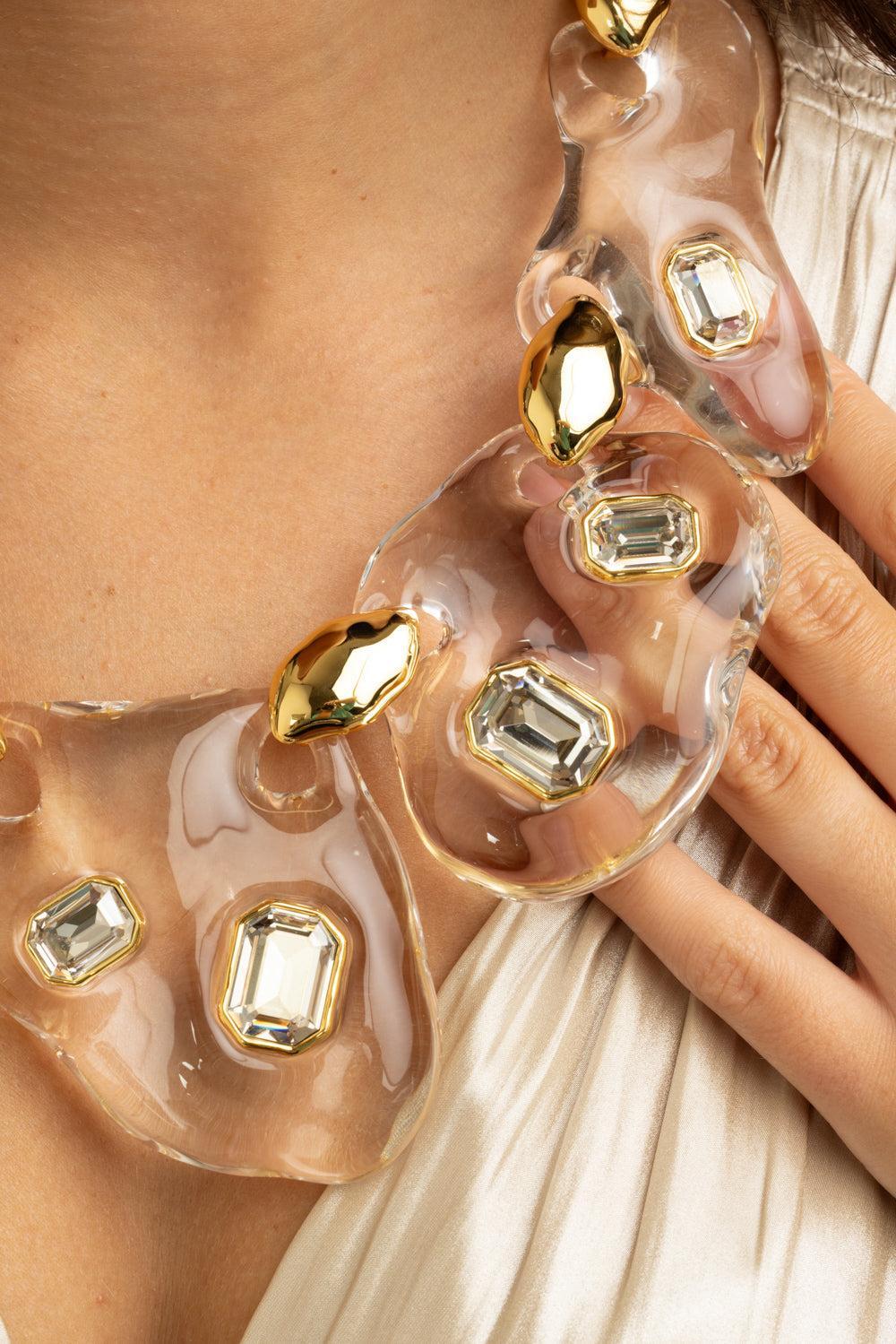 Liquid Lucite Crystal Pebble Necklace-YELLOW-JEWELRYFINE JEWELNECKLACE O-ALEXIS BITTAR