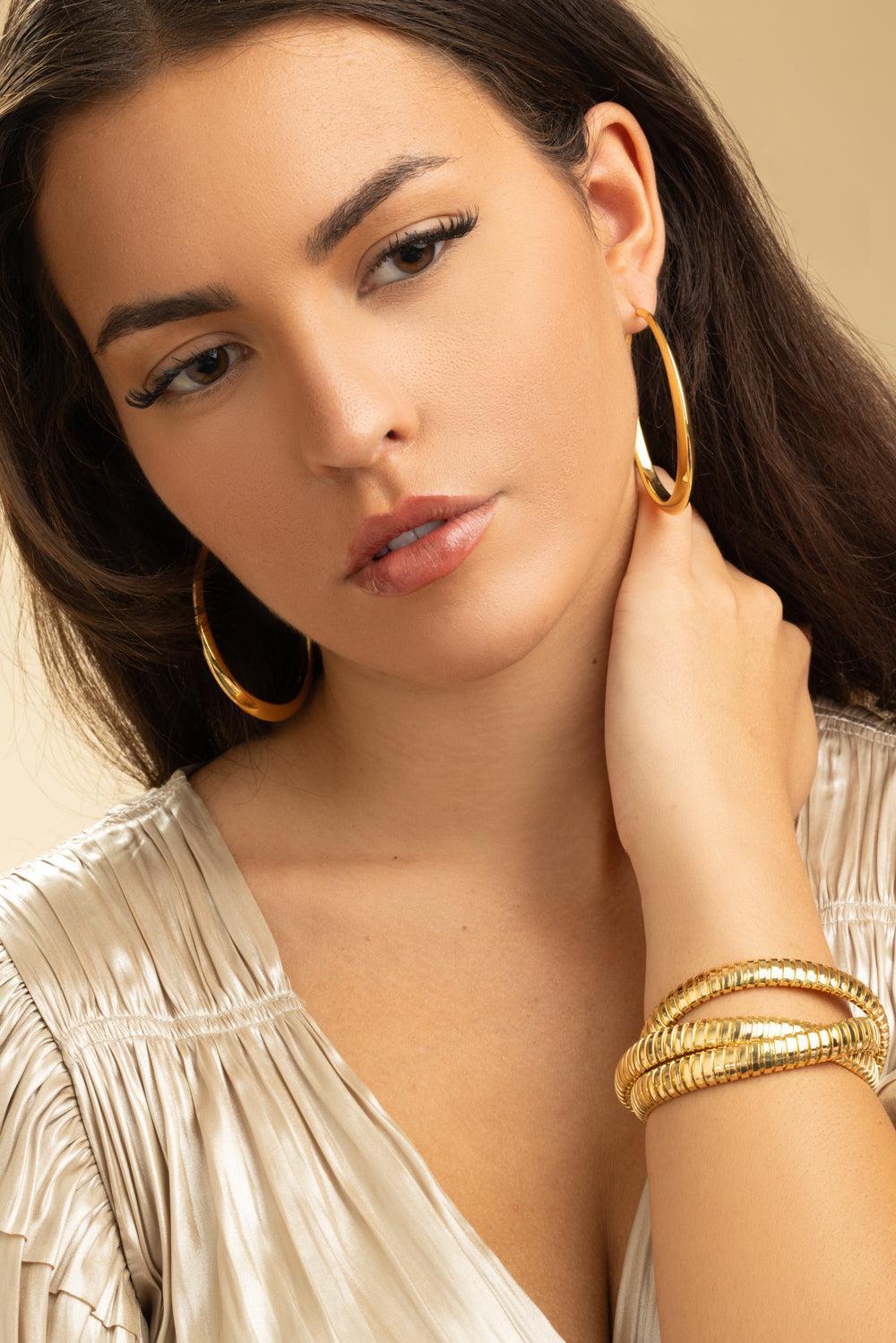 Oval Hoop Earrings-YELLOW GOLD-JEWELRYFINE JEWELEARRING-SIDNEY GARBER