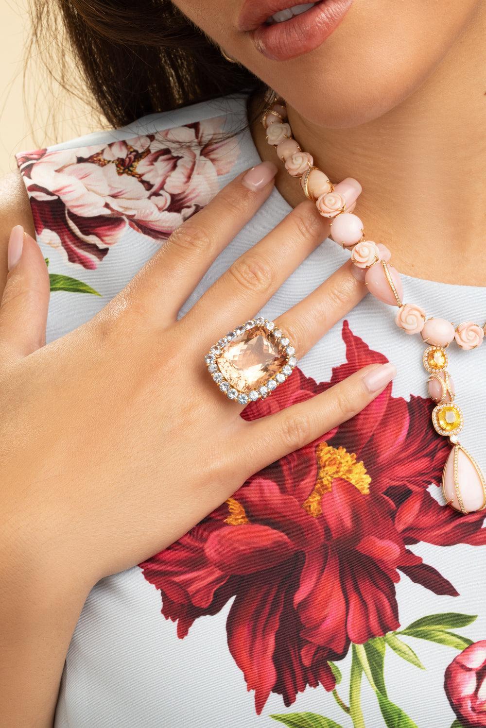 Sapphire Morganite Ring-ROSE GOLD-5.75-JEWELRYFINE JEWELRING-ALEXANDER LAUT