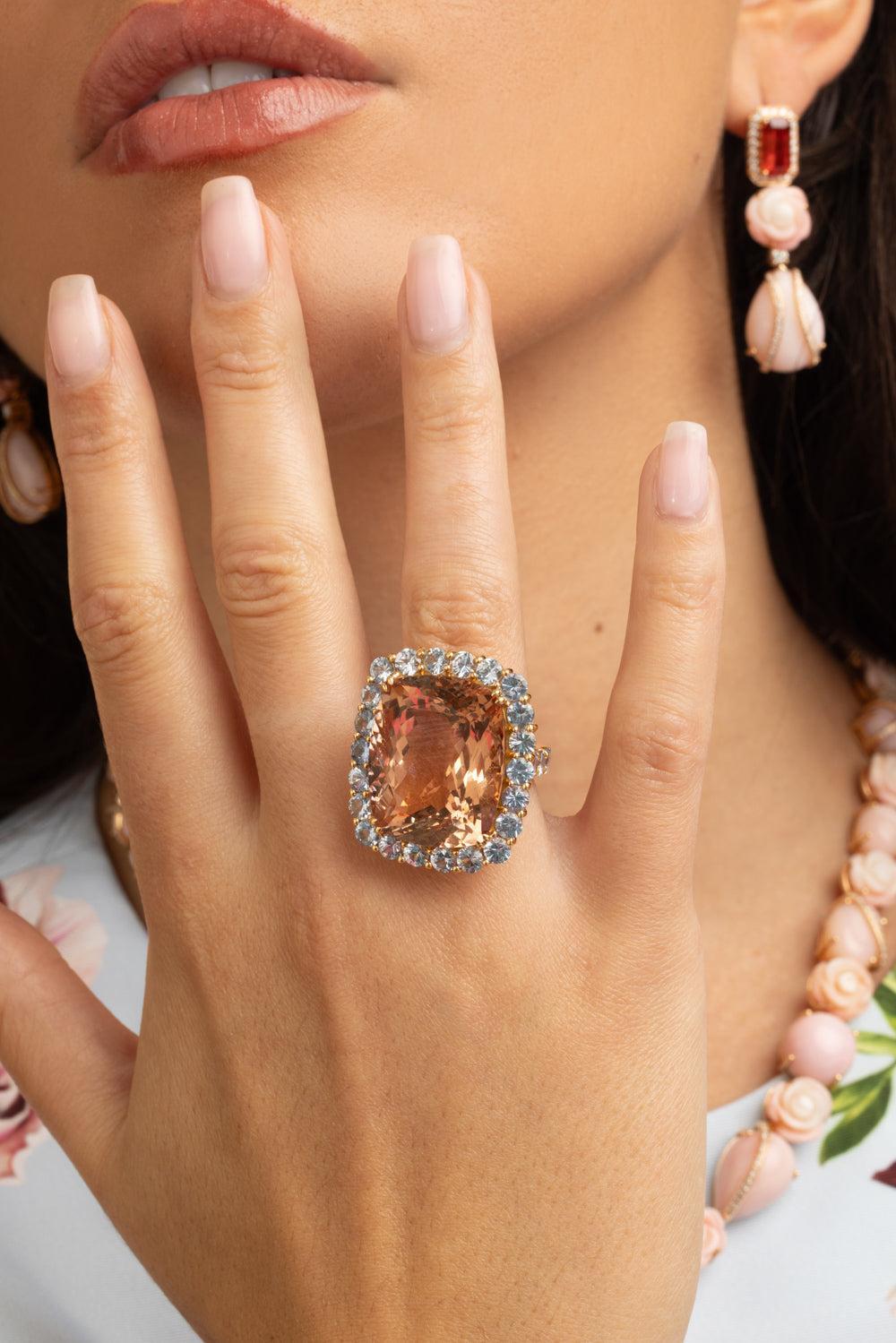 Sapphire Morganite Ring-ROSE GOLD-5.75-JEWELRYFINE JEWELRING-ALEXANDER LAUT