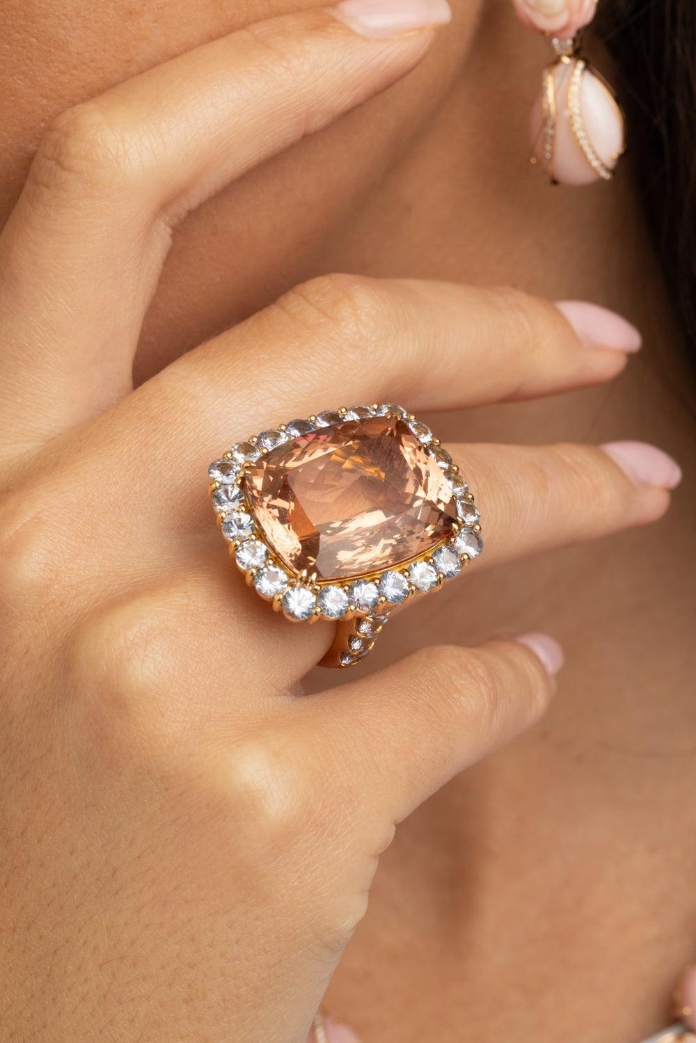 Sapphire Morganite Ring-ROSE GOLD-5.75-JEWELRYFINE JEWELRING-ALEXANDER LAUT
