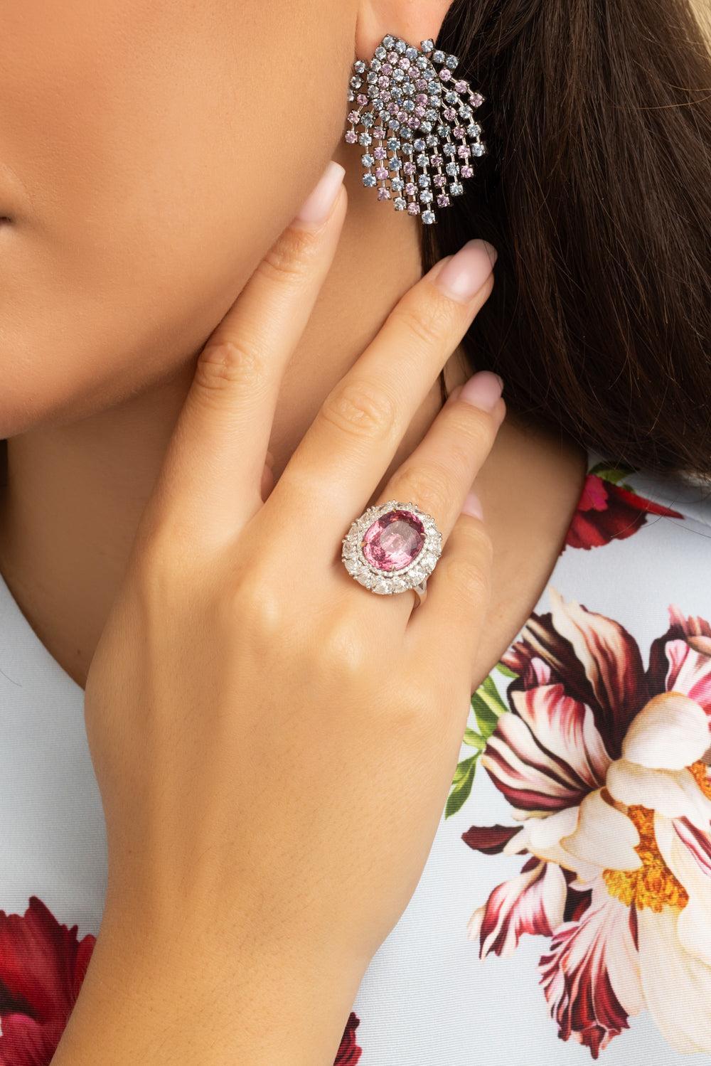 Spinel Diamond Ring-WHITE GOLD-6.5-JEWELRYFINE JEWELRING-ALEXANDER LAUT