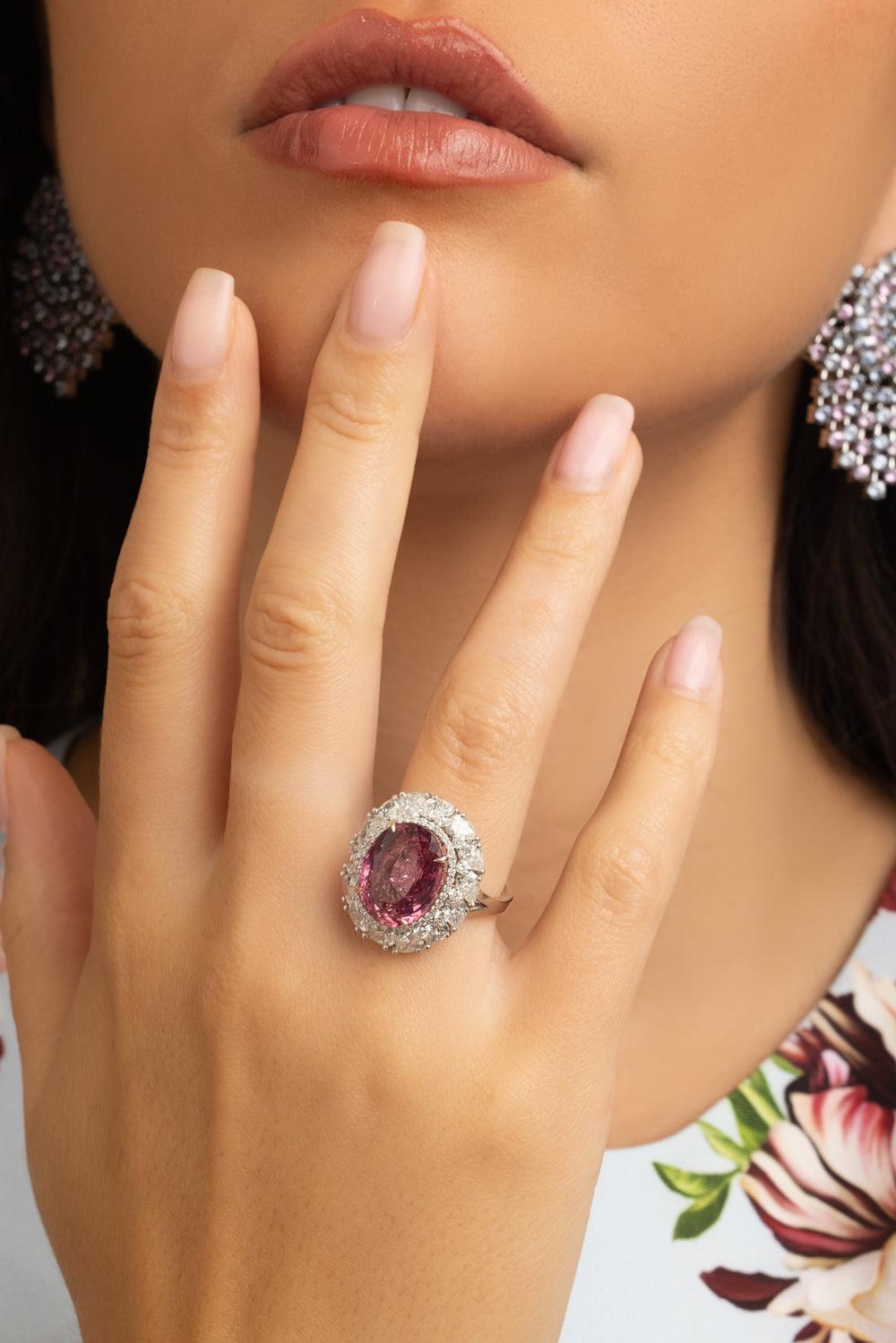 Spinel Diamond Ring-WHITE GOLD-6.5-JEWELRYFINE JEWELRING-ALEXANDER LAUT