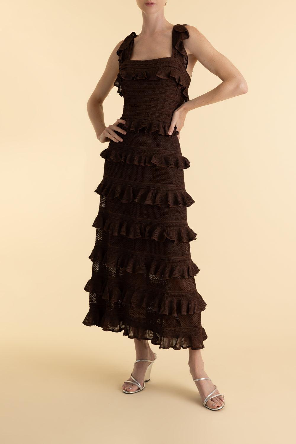 Hypnotic Lace Frill Midi Dress | ZIMMERMANN – Marissa Collections