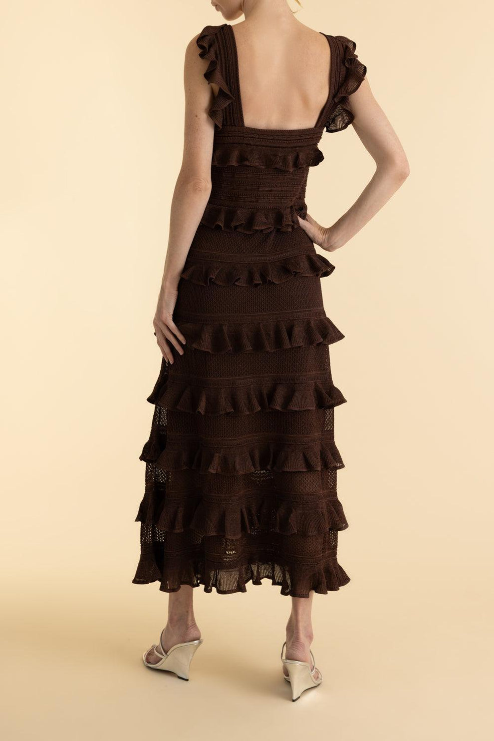 Hypnotic Lace Frill Midi Dress