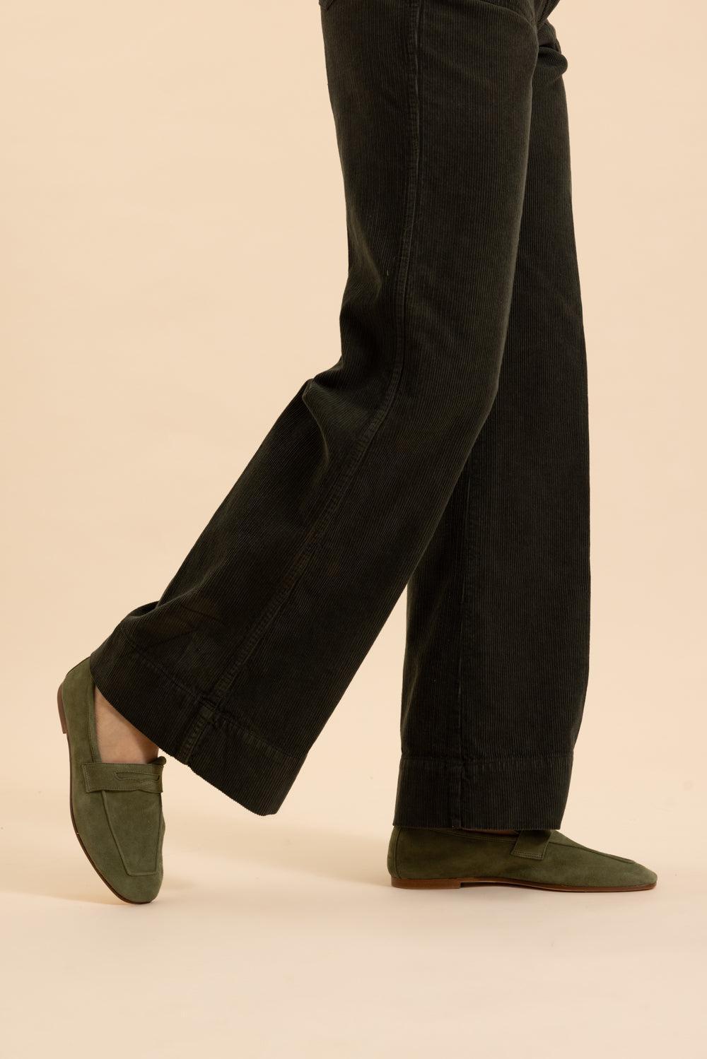 Essenziale Loafers - Khaki Green-KHAKIGRN-36-SHOEFLAT SHOE-SOPHIQUE