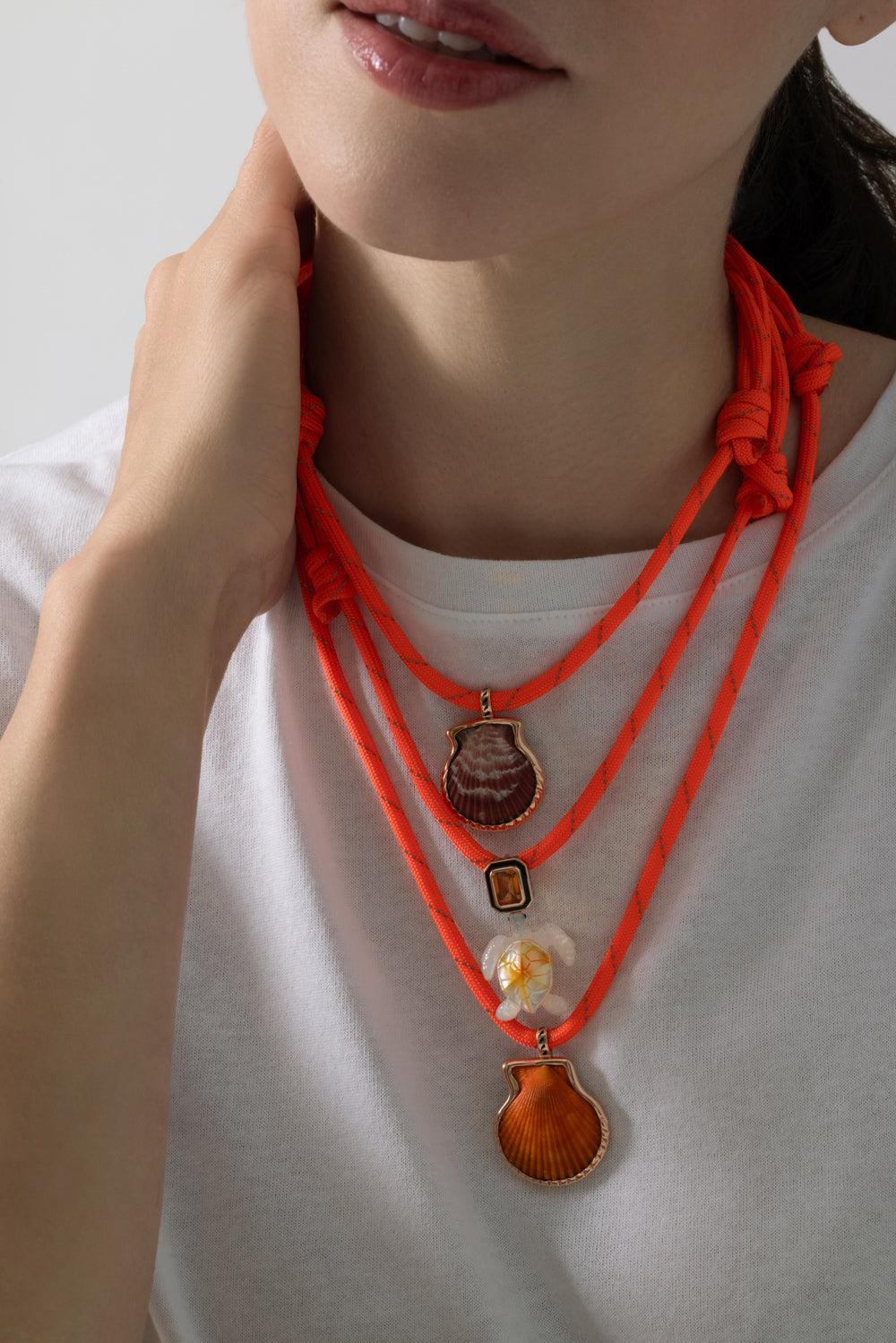 Medium Natural Clam Necklace-ROSE GOLD-M-JEWELRYFINE JEWELNECKLACE O-DEZSO BY SARA BELTRAN
