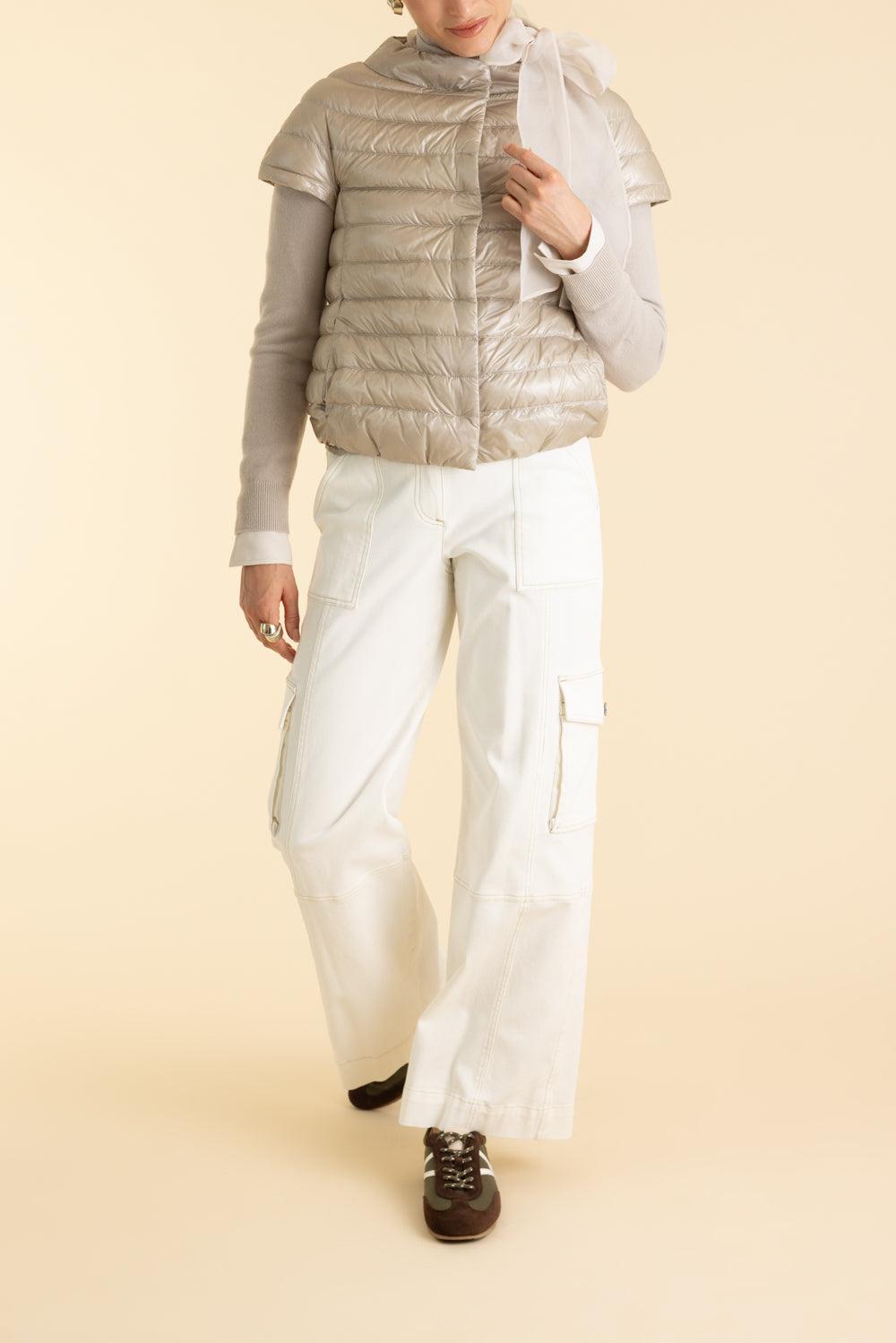 Iconico Emilia Cap Sleeve - Champagne-CHANTILLY-38-CLOTHINGJACKETCASUAL-HERNO