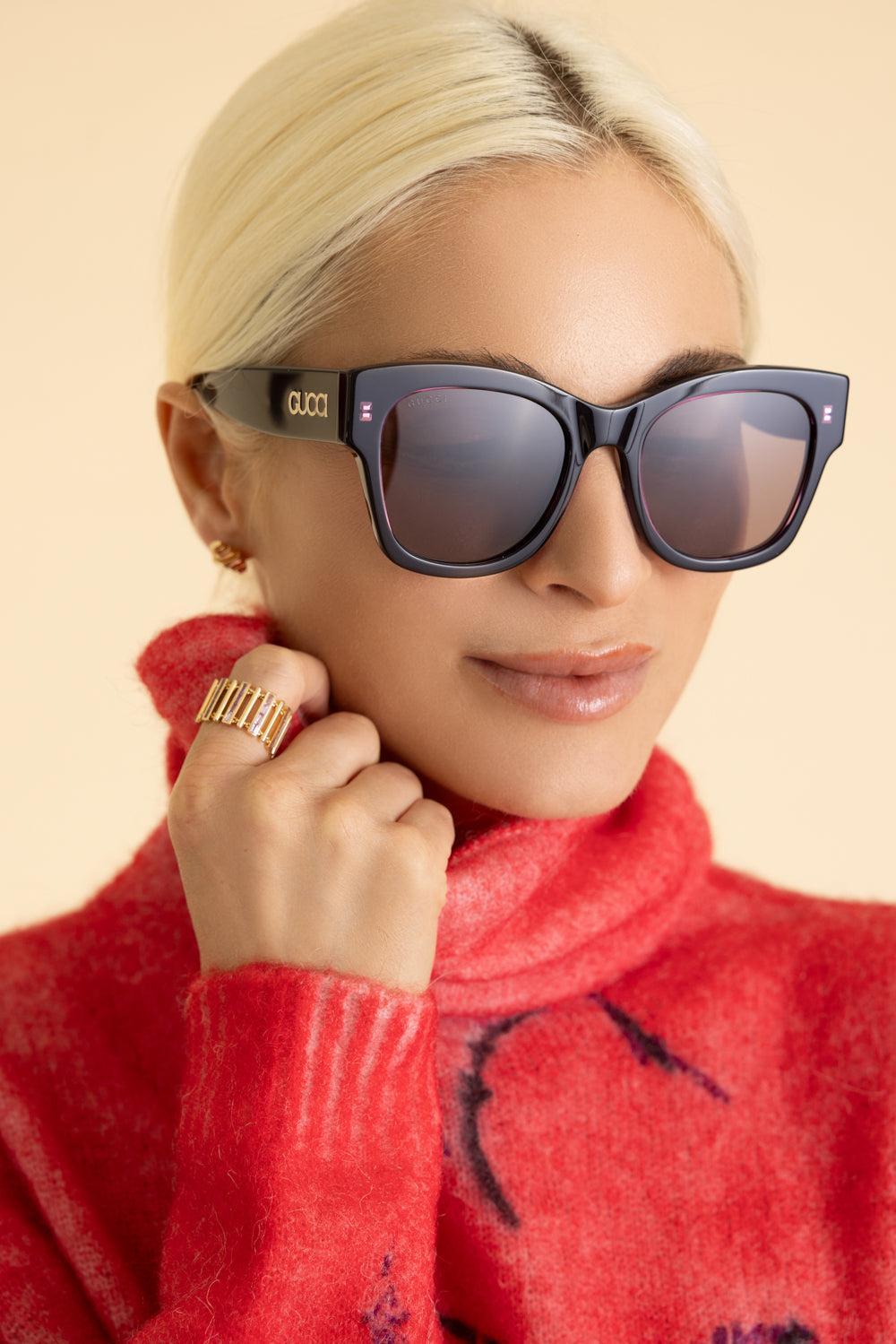 Square Sunglasses-BKBKVIOL-ACCESSORIESUNGLASSES-GUCCI