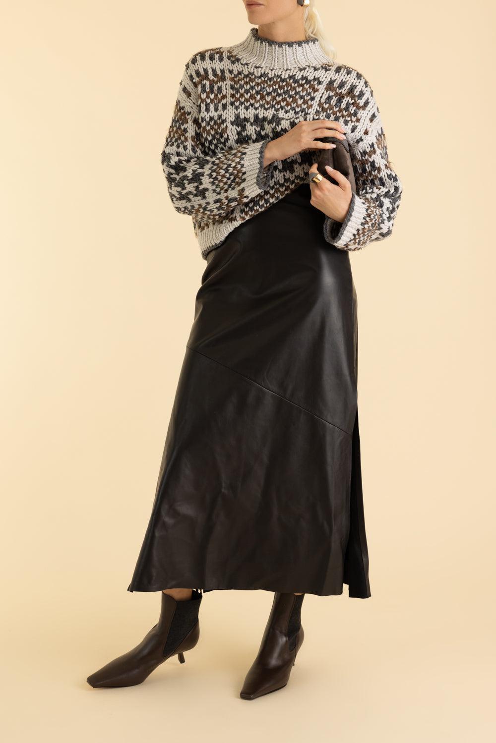 Fluid Pencil Skirt-BLACK-38-CLOTHINGSKIRTMIDI-BRUNELLO CUCINELLI