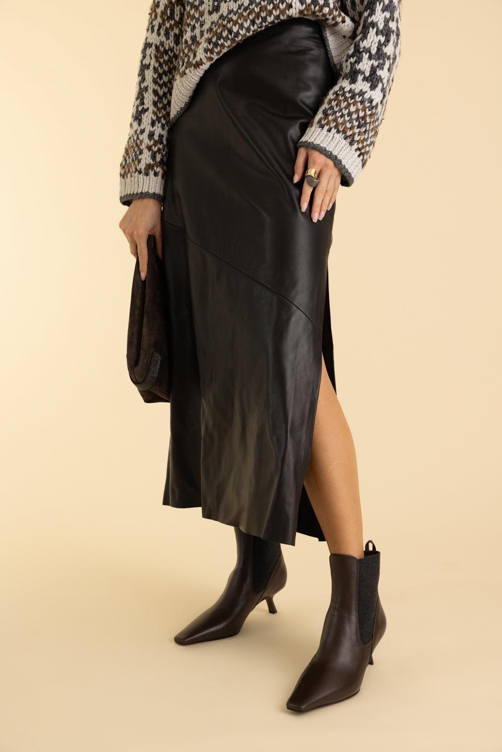 Fluid Pencil Skirt-BLACK-38-CLOTHINGSKIRTMIDI-BRUNELLO CUCINELLI