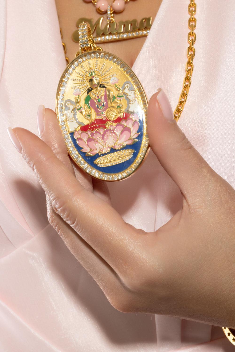 Lakshmi Pendant-YELLOW GOLD-JEWELRYFINE JEWELPENDANT-BUDDHA MAMA