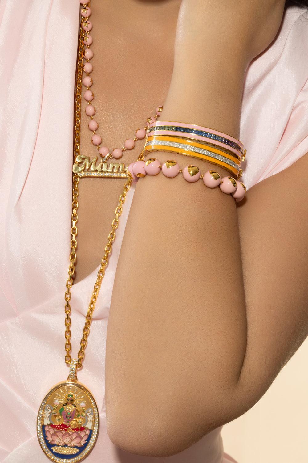 Bubblegum Heart Bracelet-YELLOW GOLD-JEWELRYFINE JEWELBRACELET O-BUDDHA MAMA