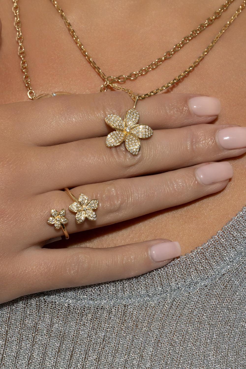 Diamond Large Pulmerica Charm Necklace-YELLOW GOLD-JEWELRYFINE JEWELNECKLACE O-SYDNEY EVAN