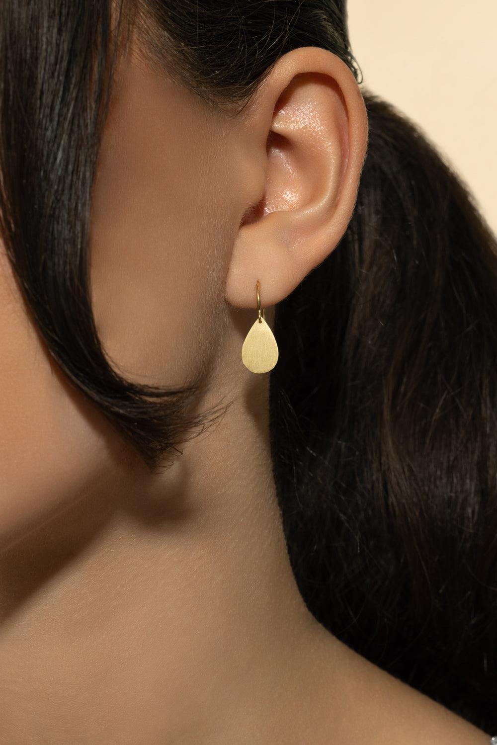 Flat Drop Earrings-YELLOW GOLD-JEWELRYFINE JEWELEARRING-IRENE NEUWIRTH JEWELRY