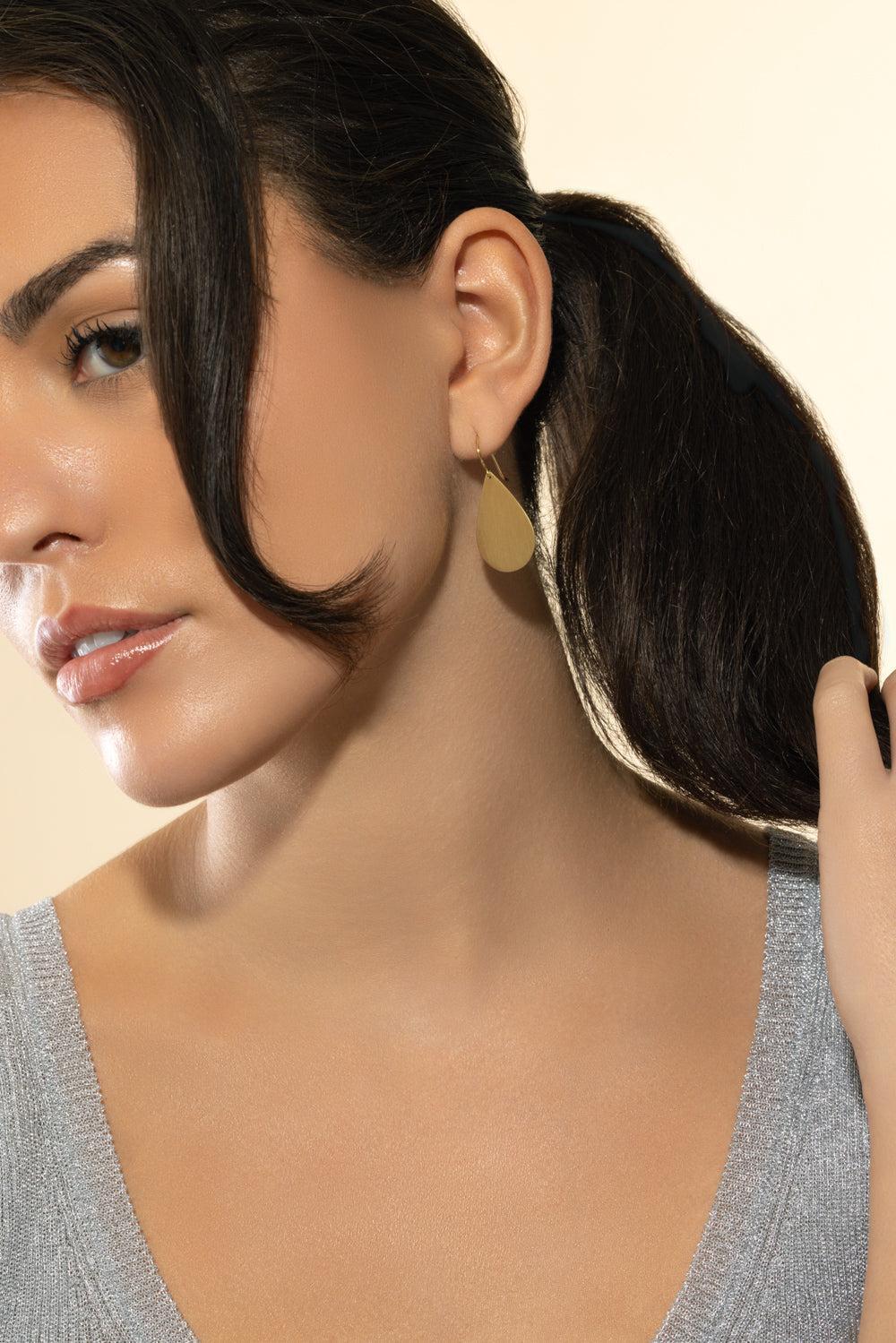 Large Flat Pear Earrings-YELLOW GOLD-JEWELRYFINE JEWELEARRING-IRENE NEUWIRTH JEWELRY