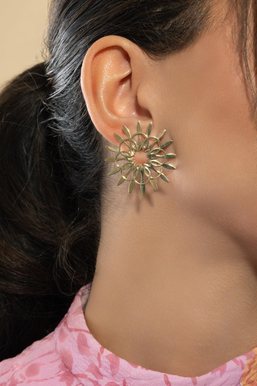 Mandala Hoop Earrings-YELLOW GOLD-JEWELRYFINE JEWELEARRING-CAROL KAUFFMANN