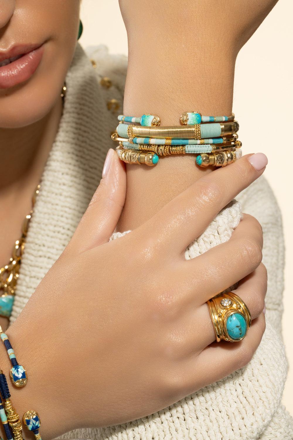 Light Blue Green Duality Scara Bracelet | GAS BIJOUX – Marissa